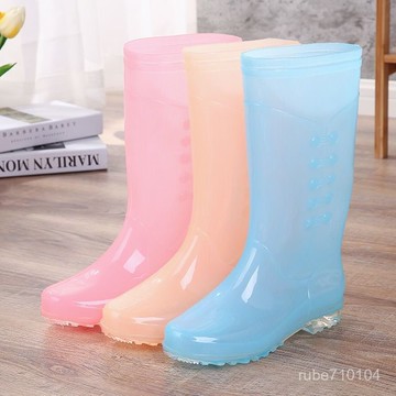 雨靴 雨鞋 涉水鞋 耐磨防滑 防水防油 防水靴 膠靴 膠鞋 水鞋女款柔軟舒適成人防滑防水時尚保暖速幹糖果雨靴高筒膠鞋雨鞋