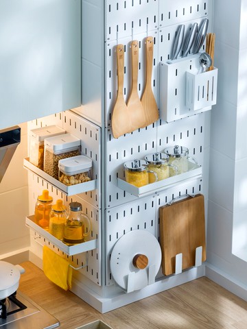 免打孔廚房洞洞板置物架壁掛式調料刀架掛架不銹鋼墻上碗碟收納架