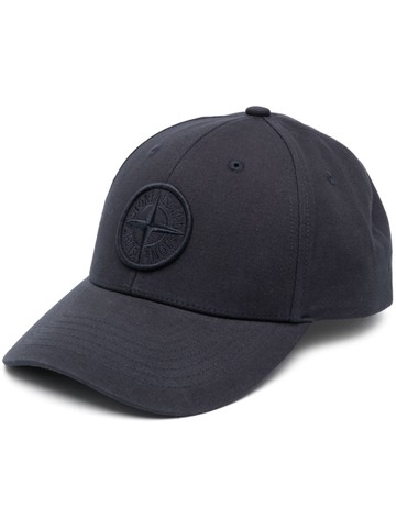 Stone Island - embroidered-logo cotton cap - unisex - Cotton/Cotton - One Size - Blue