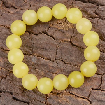 天然岫玉手串12mm佛珠大氣時尚雞油黃手鏈男女款玉石手飾1入