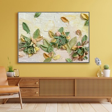 【繪畫創作】肌理刮刀-樂‧向日葵