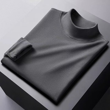 【Comoon】現貨+隔日德絨保暖 M-5XL 雙面絨半高領 打底長袖 長袖男 輕奢打底衣 半高領德絨長袖 百搭長袖T恤