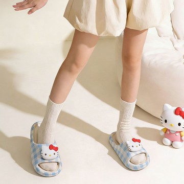 ✨臺灣出貨✨三麗鷗涼拖鞋女式夏季新品室內居家可愛卡通防滑kitty一字拖涼拖涼鞋