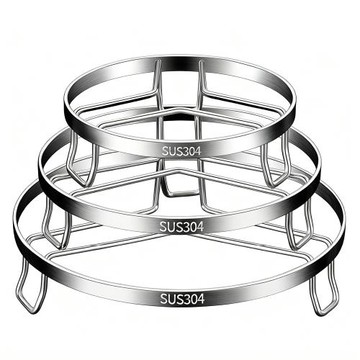 PUSH!廚房用品 304不銹鋼萬能蒸架 3入鍋架支架蒸籠 蒸菜架子 炒鍋隔水蒸格蒸盤 D394