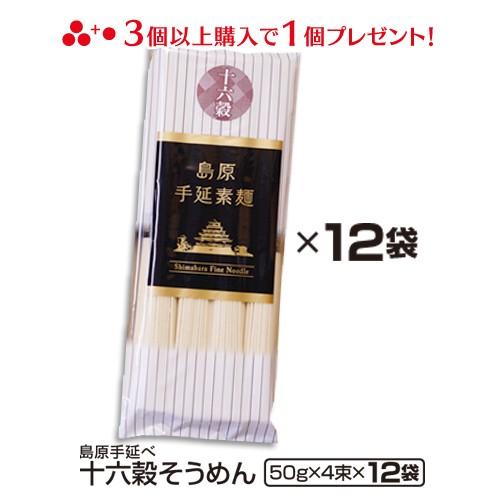 内祝い 内祝 ギフト お取り寄せ グルメ ご当地 贈り物 贈答 お土産 そうめん 十六穀そうめん  送料無料  手延べそうめん もち麦 島原 手土産 長崎 乾麺 48束入り