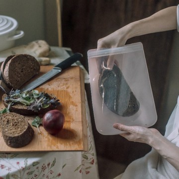 紐約 W&P 矽膠密封保鮮袋 46oz 大長形 - 深灰