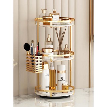 旋轉置物架化妝品收納盒桌面化妝臺梳妝臺上衛生間洗手間收納架子