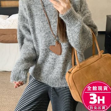 【梨卡】隔日到貨 女裝 毛衣 針織 圓領針織 寬鬆慵懶 韓版針織 秋冬針織 氣質百搭 寬鬆毛衣 ES252【現貨24H】