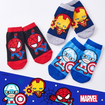MARVEL 蜘蛛人童直版襪 美國隊長童短襪 幼童短襪 止滑設計 寶寶襪 ML-A204 【ONEDER旺達】