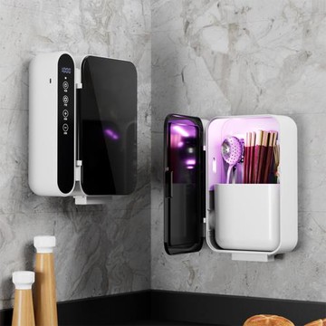 筷子收納 筷子筒   智能廚房家用型多功能帶蓋瀝水壁 掛式免打孔筷子筒 筷子收納盒