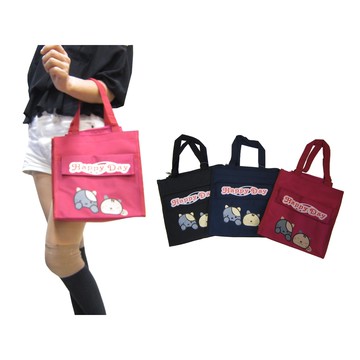~雪黛屋~HAPPY 手提才藝袋大餐袋簡易袋中容量防水尼龍布水瓶外袋B#8098