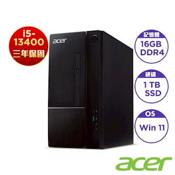Acer 宏碁 TC-1770 十三代10核桌上型電腦(i5-13400/16GB/1TB/Win11)
