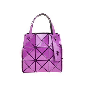 ISSEY MIYAKE 三宅一生 BAOBAO 新款CARAT系列金屬材質3x3三角格手提包 (PURPLE)