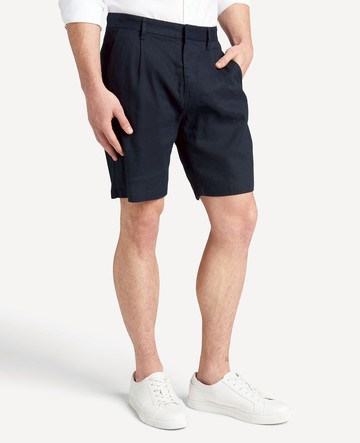 Kenneth Cole | Performance Pleated Linen Short in Navy, Size: 38