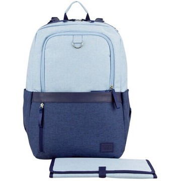 Bodhi Rubin Athleisure Tech Backpack Diaper Bag - Light Blue Chambray