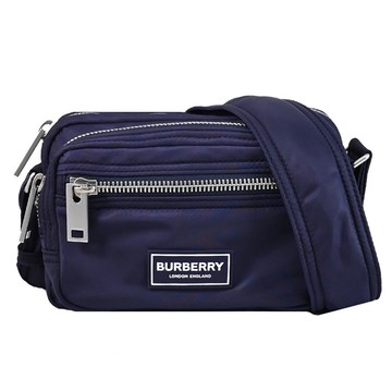BURBERRY 8111257 立體LOGO輕量尼龍休閒斜背相機包.深藍