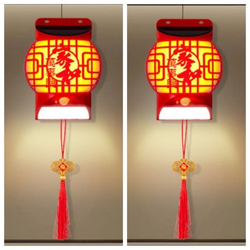 🔥在臺出貨🔥2025新款燈籠喬遷太陽能新年裝飾庭院春節壁掛戶外人體感應福字燈