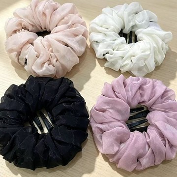 臺灣嚴選2026好看大餅髮夾今年流行漂亮頭飾網紗褶皺扁平
