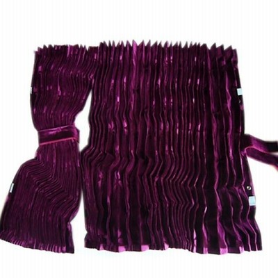 美品】金華山 新格子 紫 パープル 仮眠カーテン