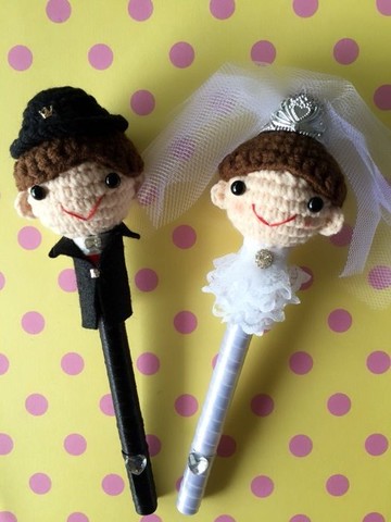 chuchu手作小舖 蕾絲白紗款  新人簽名筆