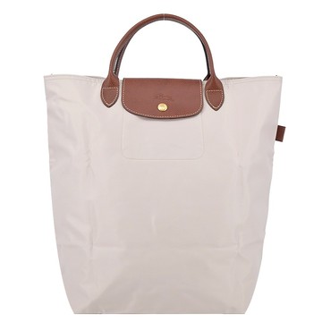 [平輸版]LONGCHAMP LE PLIAGE系列短把再生尼龍手提包(中/白紙)真品平輸