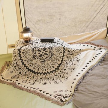 北歐camping掛毯裝飾沙發毯戶外露營帳篷裝飾休閑毯午睡毯子蓋毯