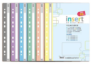 美加美 A4 11孔 粉彩 輕便資料本 40入/本 12本 /包 AO2093【APP滿額下單10%點數(單一帳號最高5000點)】1/31止