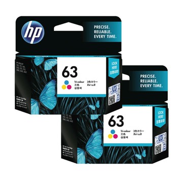 【免運+有發票】HP NO.63 (F6U61AA)彩色 原廠墨水匣 兩入｜領券最高折$220