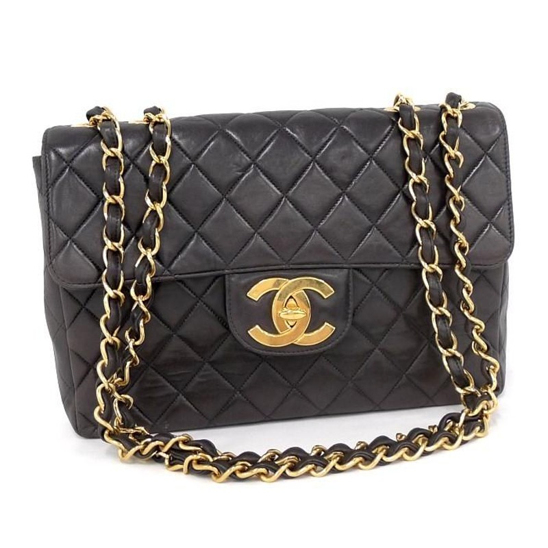 シャネル CHANEL デカマトラッセ Wチェーンショルダーバッグ マトラッセ30 ココマーク ラムスキン ブラック ゴールド金具【中古】[mo] |  LINEブランドカタログ