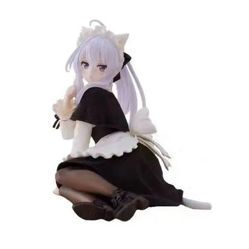臺灣/🌸手辦 擺件 二次元 造景魔女之旅女僕伊蕾娜貓耳坐姿 二次元美少女擺件手辦模型 景品擺件