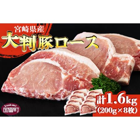 ふるさと納税 ＜宮崎県産 豚大判ロース 合計1.6kg＞翌月末迄に順次出荷 宮崎県国富町