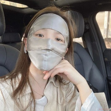 桃園出貨✨【新款】夏季防曬面罩女仿真絲口罩防紫外線遮陽臉基尼仿真絲臉罩