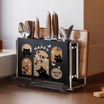 尚興 廚房刀架置物架菜刀臺面菜板一體壁掛式筷子筒刀具收納擺件