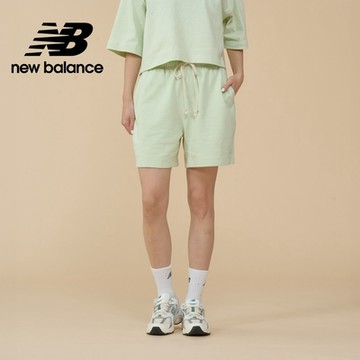 【New Balance】 棉質短褲_女性_果綠色_WS41508NUM