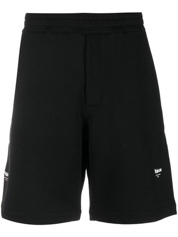 Alexander McQueen - embroidered logo track shorts - men - Cotton/Polyester/Viscose/Cotton - M - Black