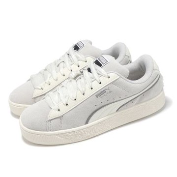 Puma 休閒鞋 Suede XL Glam Athletics Wns 女鞋 灰 米 麂皮 蕾絲鞋帶 復古 40125001
