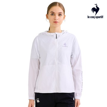 【LE COQ SPORTIF 法國公雞】女款白色抗UV/防潑水防風外套LWV62663