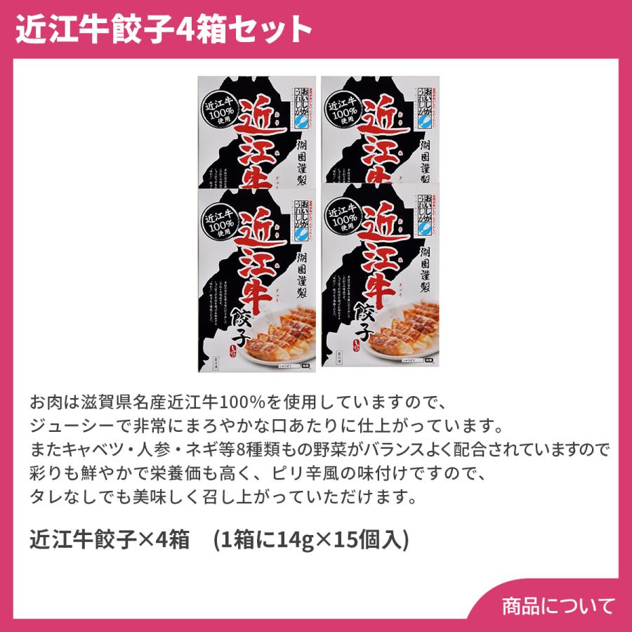 滋賀 近江牛餃子4箱セット プレゼント ギフト 内祝 御祝 贈答用 送料無料 お歳暮 御歳暮 お中元 御中元