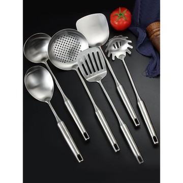 304不銹鋼鍋鏟炒鏟家用加厚一體鐵菜鏟湯勺長柄廚具套裝炒菜鏟子