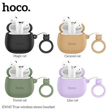hoco. EW45 真無線藍牙耳機 貓咪造型 黑色/紫色/綠色/棕色 Iphone/安卓耳機 商務