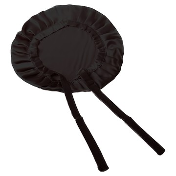 BIOAM 佰歐安 大尺寸舒眠護髮帽 綁帶款 100%蠶絲  黑色  29.5 x 28cm