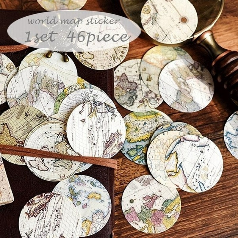 シール ステッカー 文房具 手帳 日記帳 丸 世界地図 レトロ 手紙 プレゼント 包装 ラッピング おしゃれ 通販 Lineポイント最大get Lineショッピング