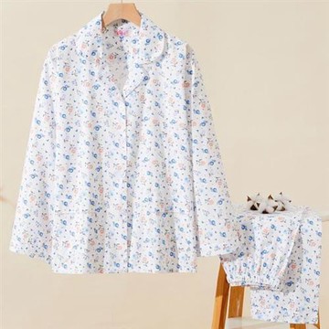 韓國專櫃新品樂活長袖長褲純棉套裝(褲裝/居家服/睡衣套裝)