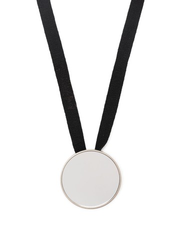 MM6 Maison Margiela - extra-long circular-pendant necklace - women - Cotton/Brass/Polymethyl Methacrylate - One Size - Silver