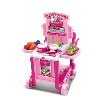 孩子國 多功能豪華行動廚房推車組/家家酒玩具