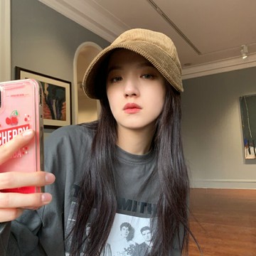 可扎馬尾帽子 女復古個性燈芯絨防曬顯臉小漁夫帽 旅游遮陽帽【不二雜貨】