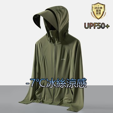 【台灣現貨】UPF50+真冰絲錦綸防曬衣 防曬外套 防紫外線冰絲防曬衣 連帽防曬衣 大帽檐防曬衣 涼感防曬外套 薄外套
