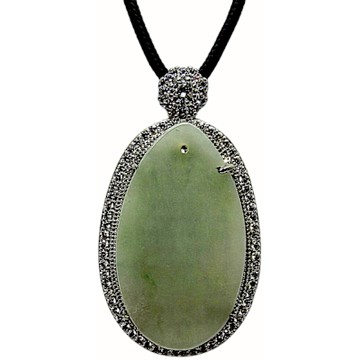 【小樂珠寶】糯冰淡綠平安牌 天然A貨翡翠墜鍊玉墜子項鍊AA09