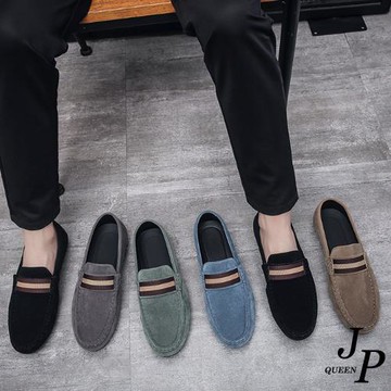 JP Queen New York 條紋百搭男款休閒豆豆鞋皮鞋(4色可選)