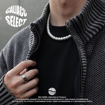 【CALI】實拍 台灣發貨 A$AP ROCKY同款 珍珠項鍊 質感 男女可戴 高光澤 純白玻璃珍珠 男生項鍊 飾品